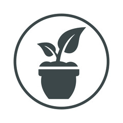 Plant icon (leaf, leaves, green icon) sign design