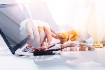 Social media interactions on mobile phone. concept with notification icons of social media. businessman hands holding device. internet digital marketing online community.