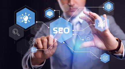 Business, Technology, Internet and network concept. SEO Search engine optimization marketing...