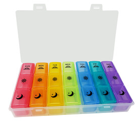 Weekly Daily Pill Orcanizer Empty with Cliping Path