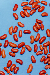 Abstract wallpaper of red beans on blue background