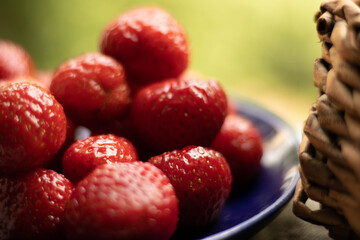 strawberries on a plate