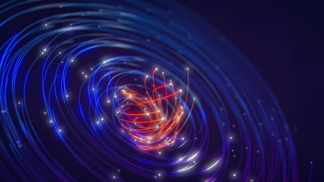 Fiber optic data flow concept animation. Fiber optic network infrastructure motion concept.
