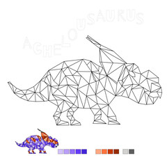coloring achelousaurus dinosaur vector illustration for kids