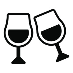 cheers, celebration black filled line icon, vector design usa independence day icon.