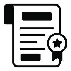 diploma, degree black filled line icon, vector design usa independence day icon.