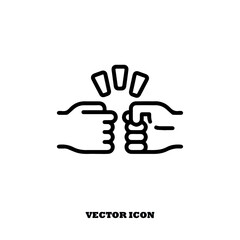 hand holding signfist bump vector icon