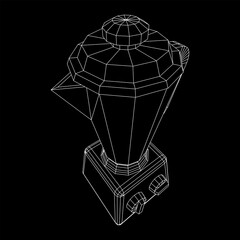 Kitchen blender. Appliance, equipment mixer machine. Wireframe low poly mesh vector illustration