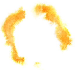 Watercolor stain. Orange vector spots for decoration, wedding, invitation, postcard, banner. Aquarelle abstract splash. Watercolor background.