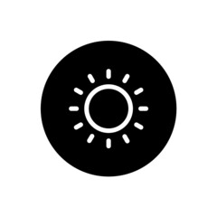Sun brightness icon with rounded style