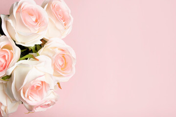 PINK ROSES PINK BACKGROUND