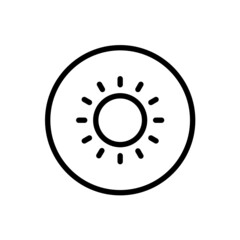 Sun brightness icon with rounded style