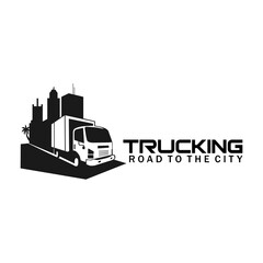semi truck logo brand design vector