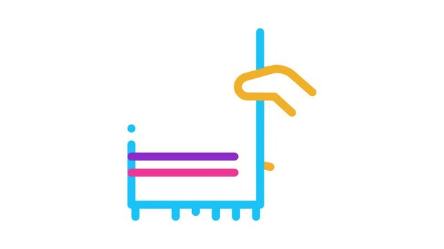 Hand Hold Fabric Napkin Icon Animation. color Hand Hold Fabric Napkin animated icon on white background