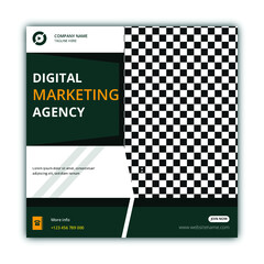 Digital marketing agency and corporate social media post template Premium vector