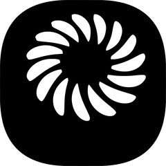 black and white button