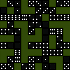 Seamless domino pattern. Vector texture on isolated background, EPS8.