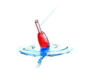 image of a fishing float during a bite © dmitry767