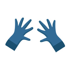 Fototapeta premium A pair of blue warm gloves on a white background for use in clipart or web design