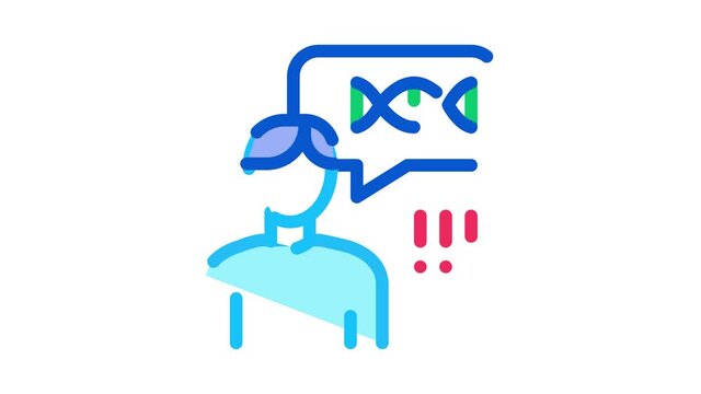 Man Genetic Molecule Icon Animation. color Man Genetic Molecule animated icon on white background
