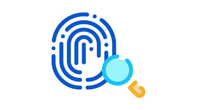 Dactylogram Fingerprint Icon Animation. color Dactylogram Fingerprint animated icon on white background