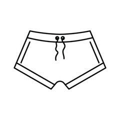 Swimming trunks icon. Linear swimming trunks icon. Vector illustration. Swimming trunks vector icon. Black linear swimming trunks icon