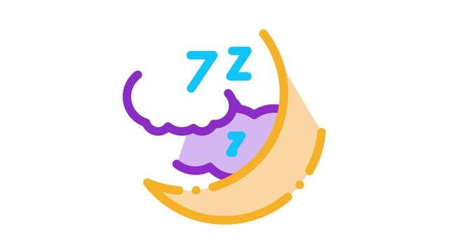 Night Sky With Moon Icon Animation. color Night Sky With Moon animated icon on white background