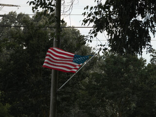 american flag in the breeze