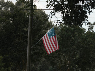 american flag in the wind