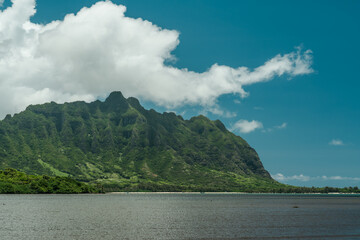 Waiahole Beach Park, Honolulu, Oahu, Hawaii. Koolau Range, Kualoa Ranch, Kaneohe Bay
