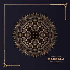 Decorative ornamental mandala with Lotus flower for Henna, Mehndi, tattoo, decoration ethnic oriental style vector illustration