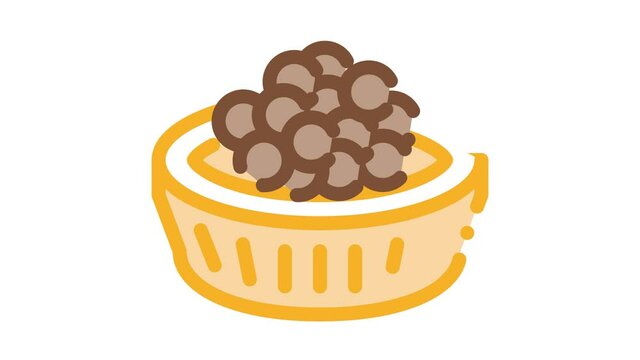 Caviar In Basket Icon Animation. color Caviar In Basket animated icon on white background