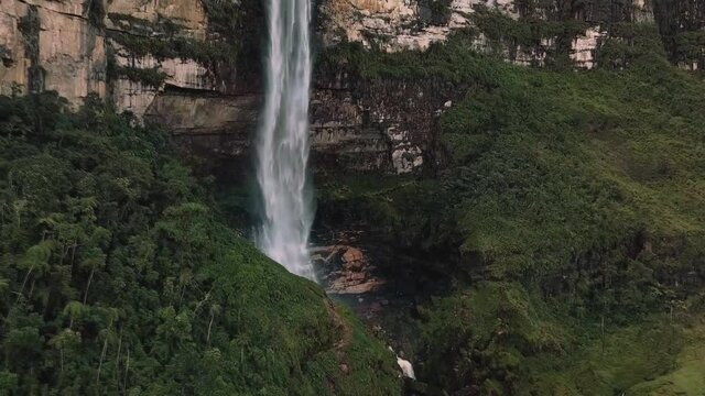 Catarata de Gocta - one of the highest waterfalls in the world, northern Peru. (aerial photography)