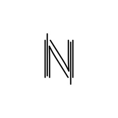 letter N alphabet abc logo isolated