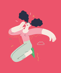 Happiness - happy people jumping in the air cheerfully