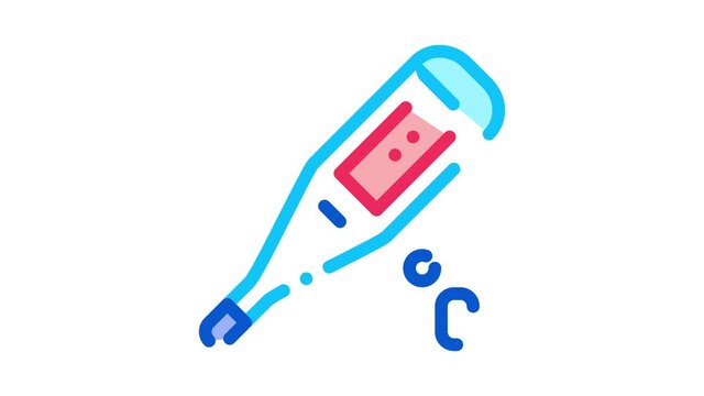 Thermometer Tool Icon Animation. color Thermometer Tool animated icon on white background