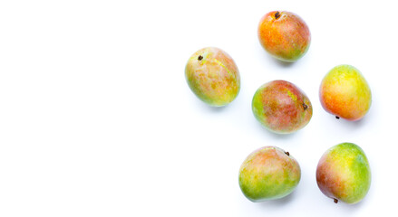 Tropical fruit, Raw mango on white background.