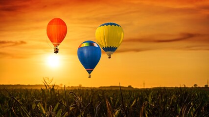 Obraz premium balloon in the clouds, tourism in the air