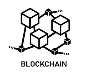 Blockchain cryptography technology vector icon