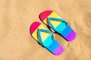 flip flops at the beach