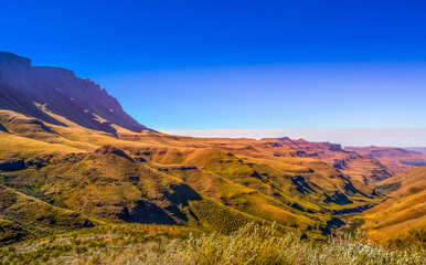 Sani pass mountains in South Africa