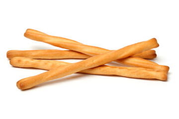 bread sticks on white background