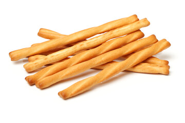 bread sticks on white background