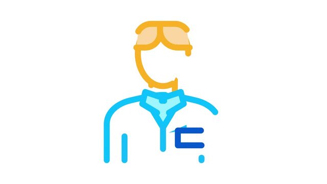 Nurse Silhouette Icon Animation. color Nurse Silhouette animated icon on white background