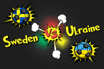 Soccer game Sweden vs Ukraine