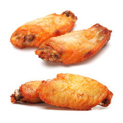 grill chicken wings on white background 