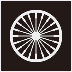 bicycle wheel icon vector illustration sign on black background