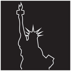 Liberty statue  icon vector logo design on black background © ZAHDA_08