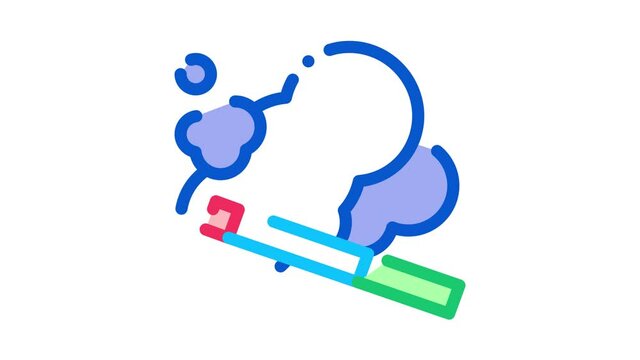Smoke Cigarette Icon Animation. color Smoke Cigarette animated icon on white background
