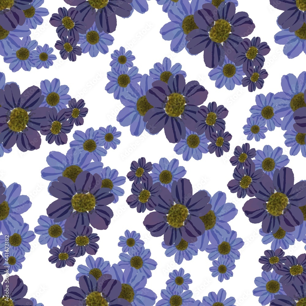 Wall mural seamless pattern of purple petal for fabric and background design